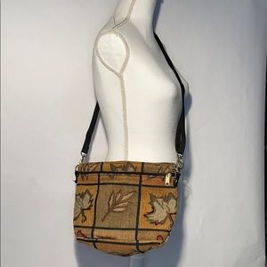 Smart Duck tapestry crossbody leaf pattern bag